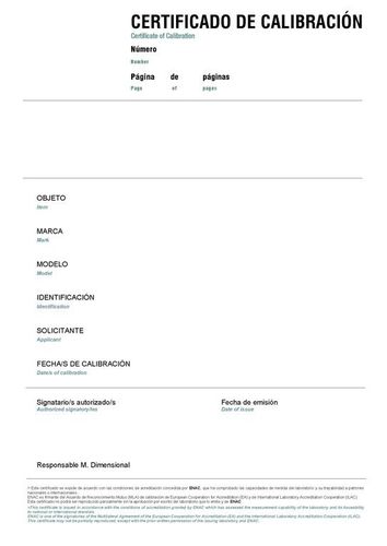 CERTIFICADO TRAZABLE PIE DE REY HASTA 3.000 mm